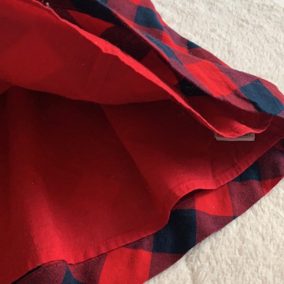 Gap Girls Red Blue Cotton Flannel Skirt 5 EUC Lined - Picture 4 of 11